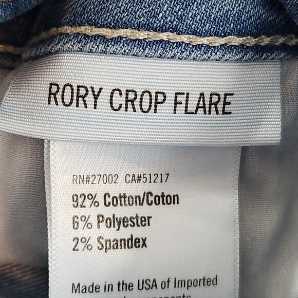 Paige Blue Denim Rory Crop Flare Medium Wash Jeans Women's 26 - Picture 3 of 8